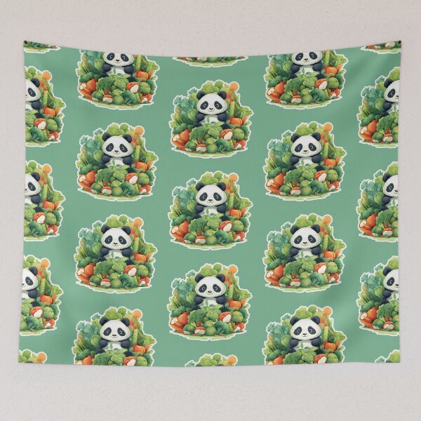 Item preview, A cute panda and vegetables, Diet lose weight designed and sold by kongkorakrich.
