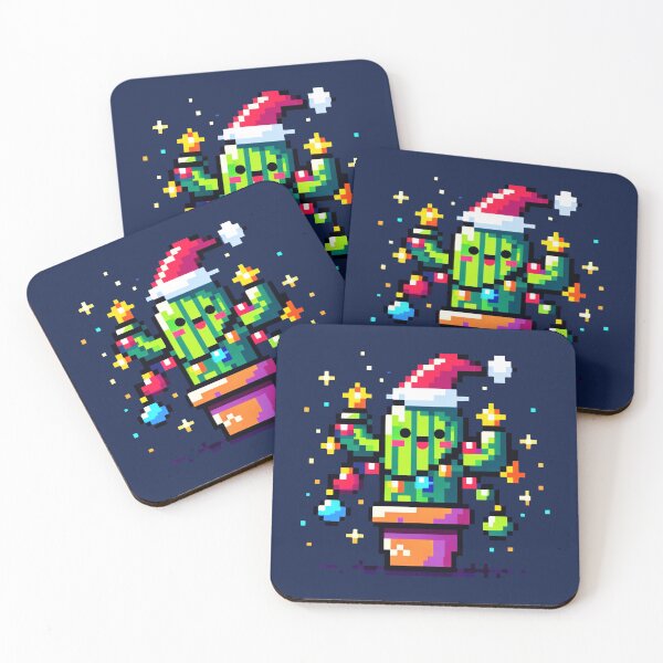 Item preview, Festive Cactus: 8-Bit Christmas Decor designed and sold by PixelPunkster.