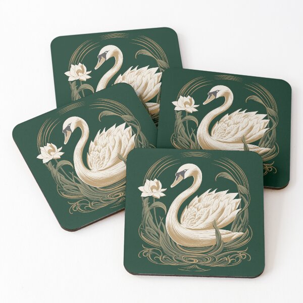 Item preview, Art Nouveau - swan and flower designed and sold by ArtNouveau-Deco.