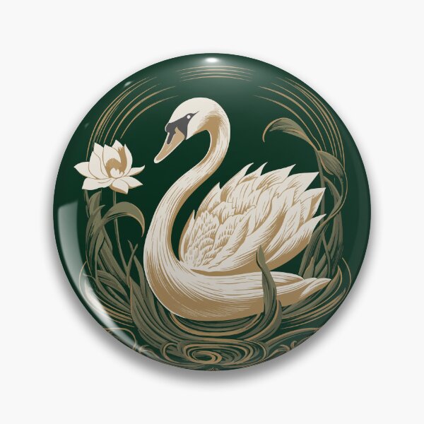 Item preview, Art Nouveau - swan and flower designed and sold by ArtNouveau-Deco.