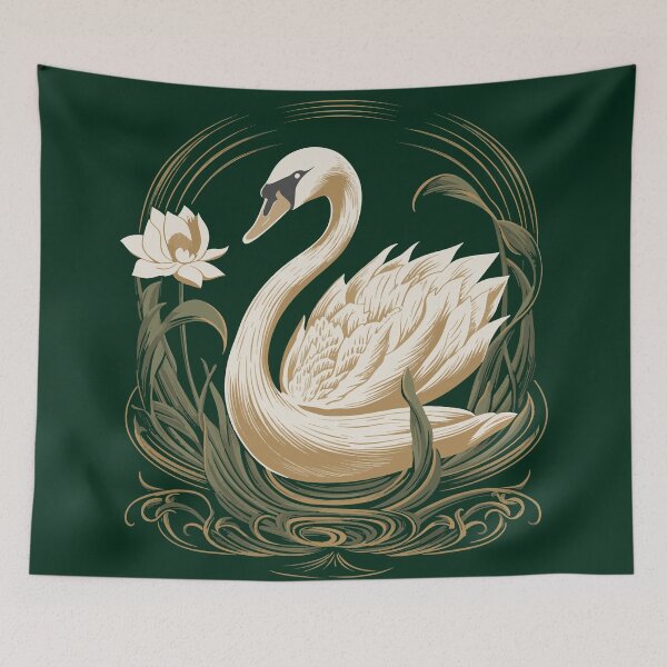 Item preview, Art Nouveau - swan and flower designed and sold by ArtNouveau-Deco.