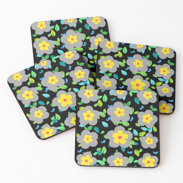 Item preview, Gray and yellow flowers art designed and sold by Rbnano.
