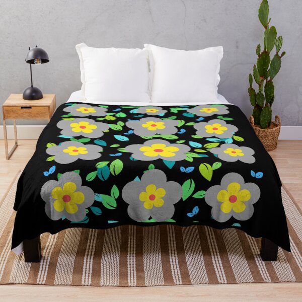 Item preview, Gray and yellow flowers art designed and sold by Rbnano.