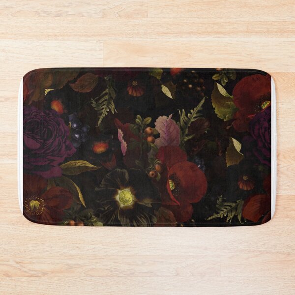 Item preview, Black Mystic Night Vintage Flower Garden Nightgarden designed and sold by UtArt.