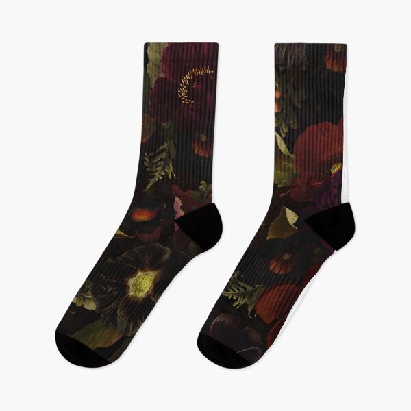 Item preview, Black Mystic Night Vintage Flower Garden Nightgarden designed and sold by UtArt.