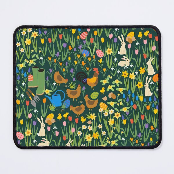 Item preview, Easter Egg Hunt - floral pattern with bunnies, hens and chicks by Cecca Designs designed and sold by Cecca-Designs.