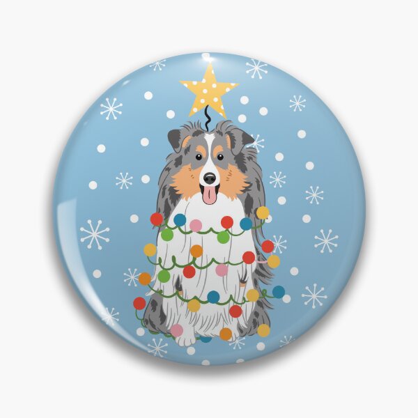 Item preview, Blue Merle Sheltie Shetland Sheepdog Christmas Tree  designed and sold by Lulupainting.