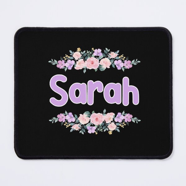 Item preview, Purple Flower Sarah Name Label (Black) designed and sold by NormadWorld.