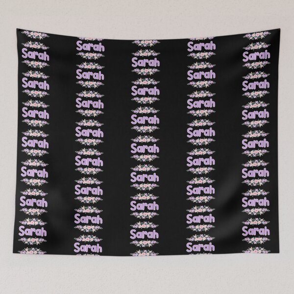Item preview, Purple Flower Sarah Name Label (Black) designed and sold by NormadWorld.