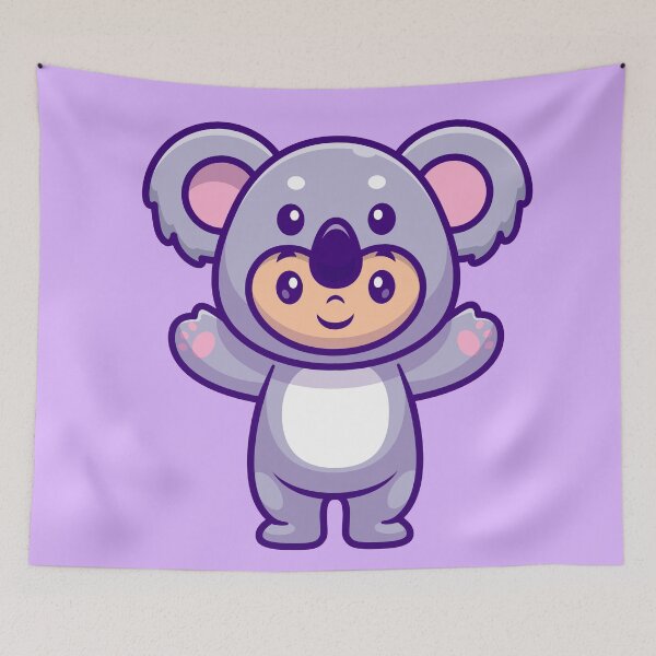 Item preview, Cute Kid Wearing Koala Costume Cartoon Vector Icon Illustration" designed and sold by hjian8219.