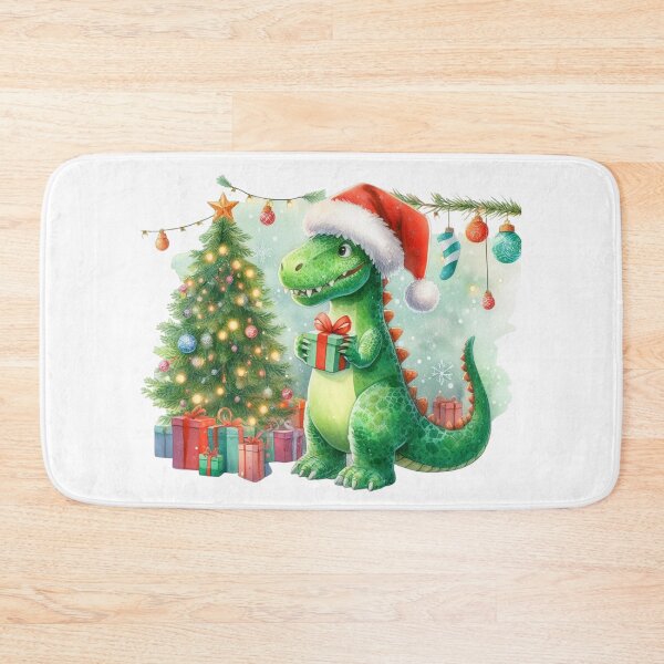 Item preview, Chiristmas Dinosaur as Santa Claus with Santa Hat and Chistmas Gifts | Christmas Funny Dinosaur Cute Illustration designed and sold by FestivePalette.