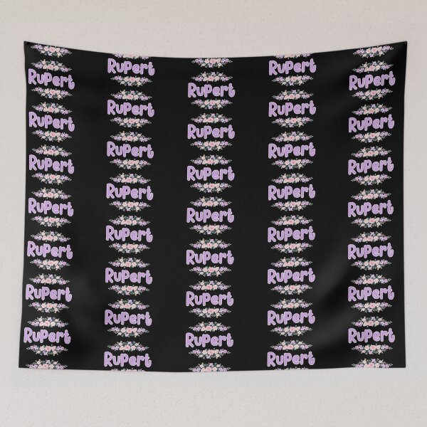 Item preview, Purple Flower Rupert Name Label (Black) designed and sold by NormadWorld.