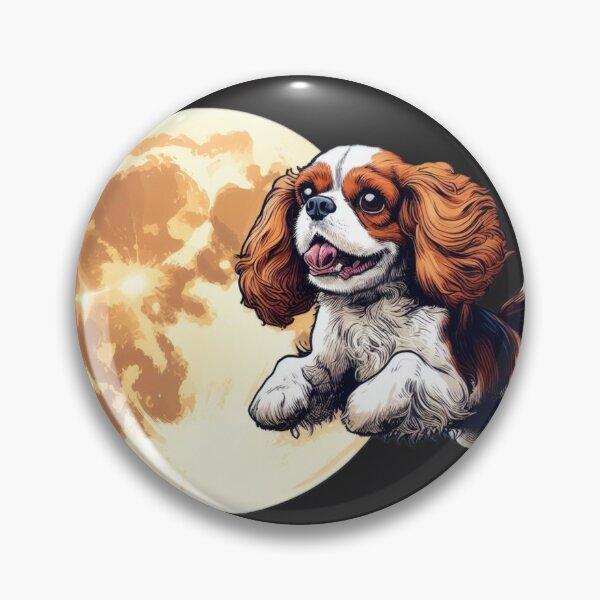 Artikelvorschau, Der Cavalier King Charles Spaniel sprang über den Mond entworfen und verkauft von barksandsqueaks.