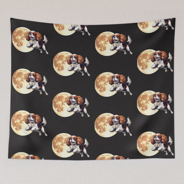 Item preview, The Cavalier King Charles Spaniel Jumped Over The Moon designed and sold by barksandsqueaks.