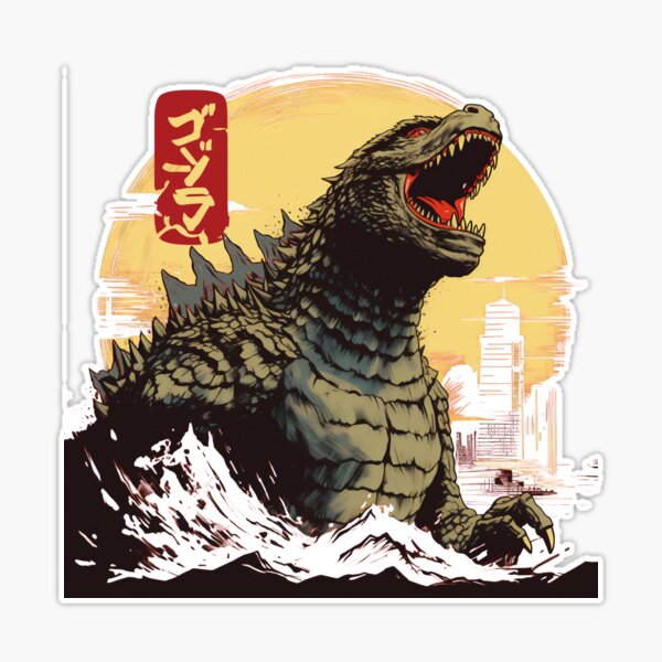 Godzilla Sticker by Affengeist