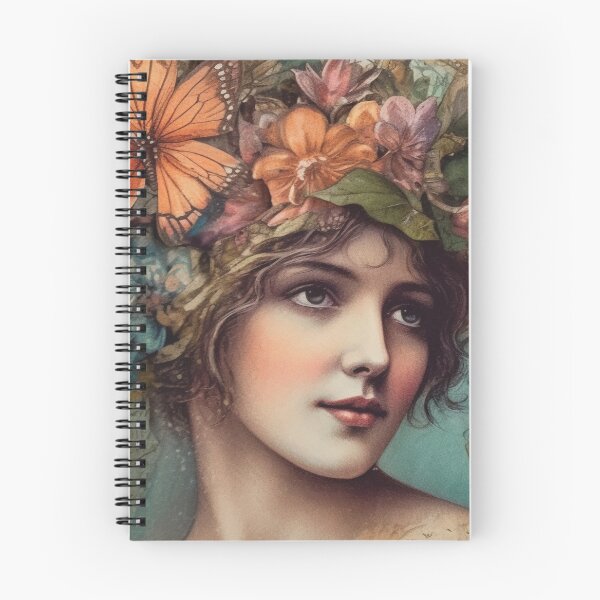 Item preview, VIctorian woman junk journal floral and lace aesthetic designed and sold by Adorn Prints.