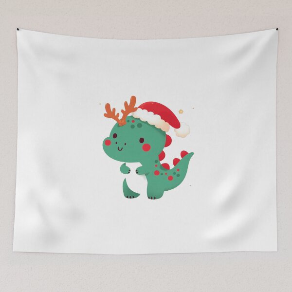 Item preview, Cute Dinosaur Chiristmas Dinosaur as Santa Claus with Santa Hat and Chistmas Gifts | Christmas Funny Dinosaur Cute Illustration designed and sold by FestivePalette.