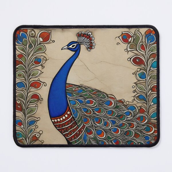 Item preview, Indian traditional peacock art Madhubani style designed and sold by Pride-Casuals.