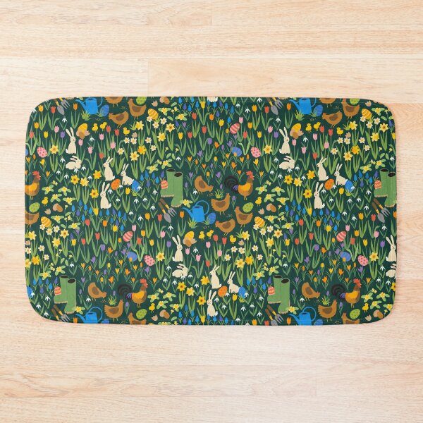 Item preview, Easter Egg Hunt - floral pattern with bunnies, hens and chicks by Cecca Designs designed and sold by Cecca-Designs.