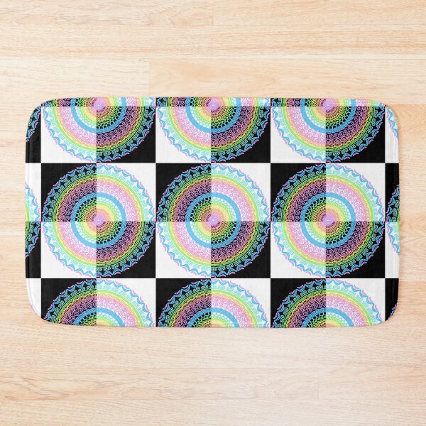Item preview, Neon Mandala on Black and White  designed and sold by JaygiesDesign.