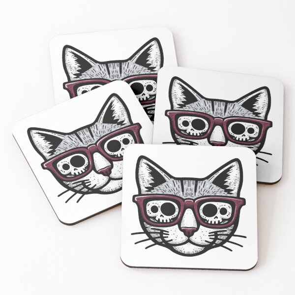 Item preview, Cat Wearing Skull Glasses Cat Cult designed and sold by sharon1210.