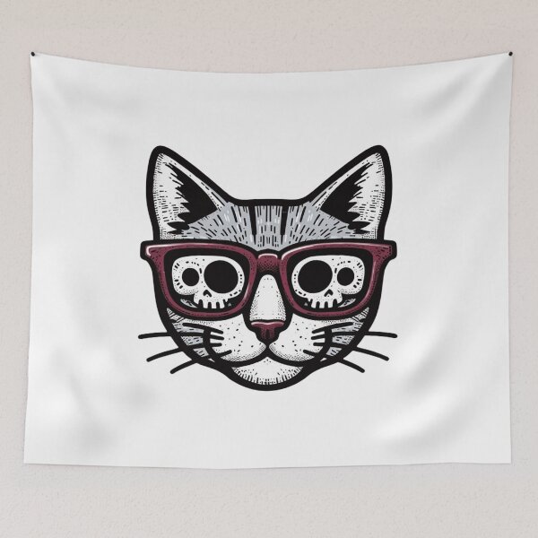 Item preview, Cat Wearing Skull Glasses Cat Cult designed and sold by sharon1210.