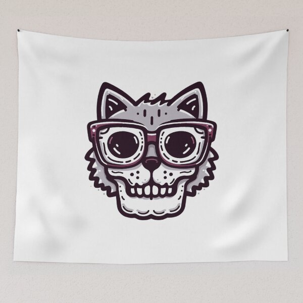 Item preview, Cat with Skull Mask Cat Cult Hilarious Cat designed and sold by sharon1210.