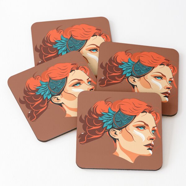 Item preview, Copper Haired and Blue Eyes Woman Portrait designed and sold by AgarutanPrint.