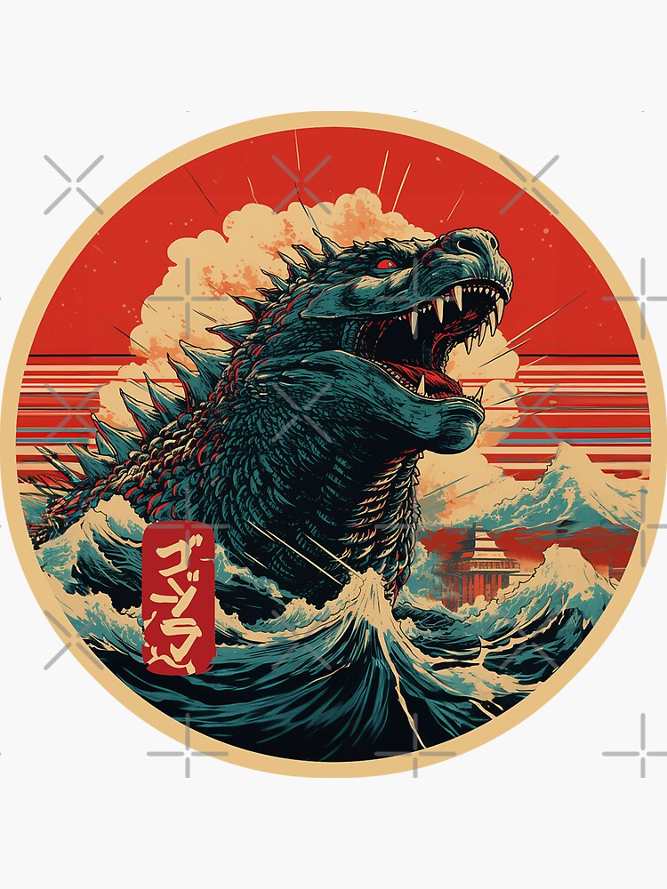 Thumbnail 3 of 3, Sticker, Godzilla designed and sold by Affengeist.