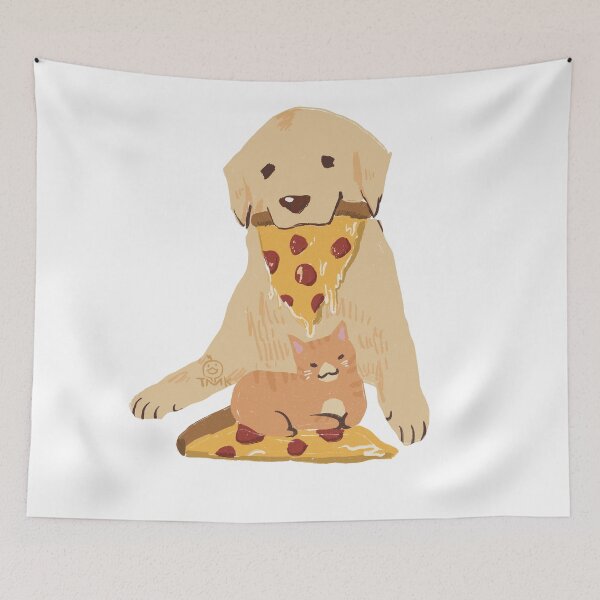Item preview, Pizza T-Shirt, dog and cat, cat lover gift, dog lover gift, Pizza and Pizza Slice, Pizza Shirts Set, pizza lover gift, cute designed and sold by Golden Turtle Studio.