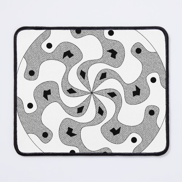 Item preview, Black and White Beautiful Circular pattern. Irregular shape. Curved design. 2d illustration designed and sold by abinashm12.