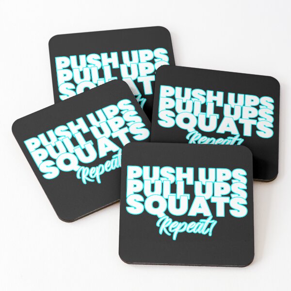 Item preview, Motivational Gym Quote: PUSHUPS PULLUPS SQUATS REPEAT! designed and sold by Pro-Wear.