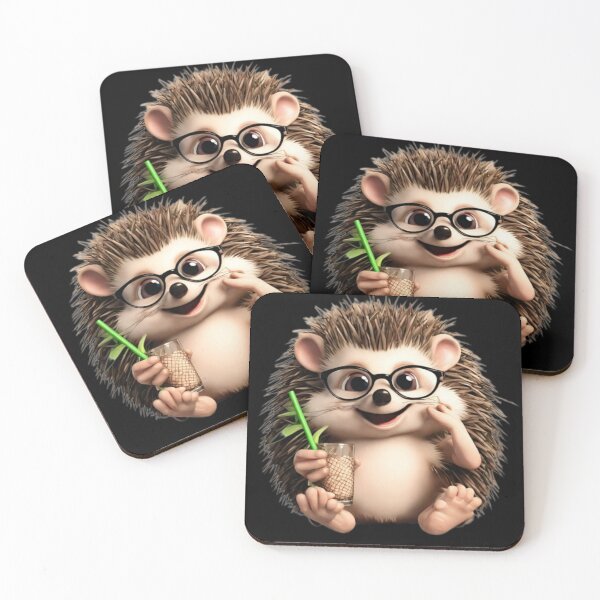 Item preview, cheerful hedgehog with a cold drink designed and sold by Elitegraff.