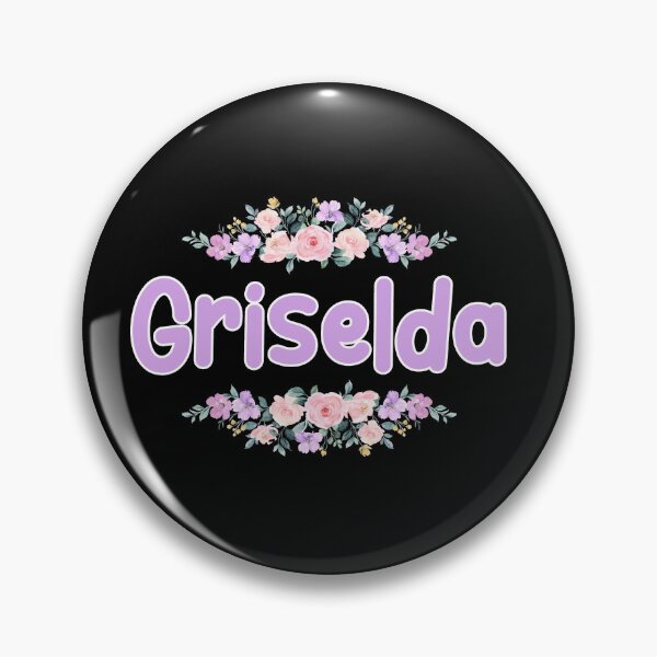 Artikelvorschau, Lila Blume Griselda Namensschild (Schwarz) entworfen und verkauft von NormadWorld.