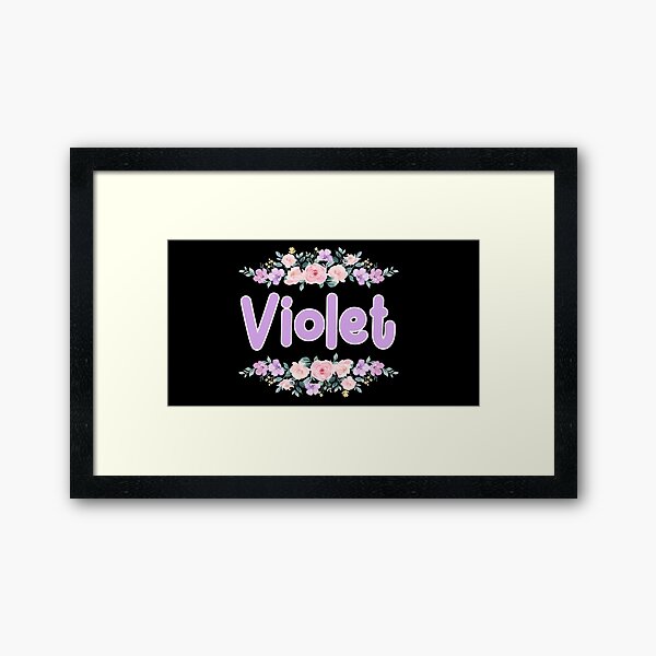 Item preview, Purple Flower Violet Name Label (Black) designed and sold by NormadWorld.