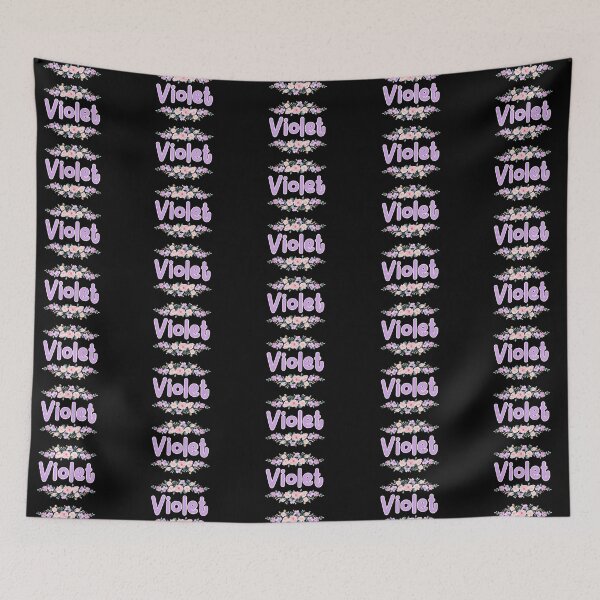 Item preview, Purple Flower Violet Name Label (Black) designed and sold by NormadWorld.