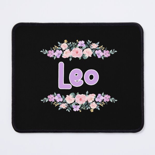 Item preview, Purple Flower Leo Name Label (Black) designed and sold by NormadWorld.