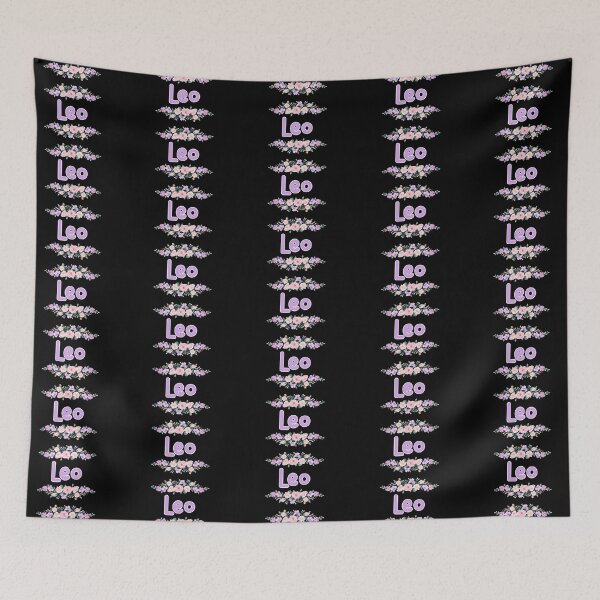 Item preview, Purple Flower Leo Name Label (Black) designed and sold by NormadWorld.