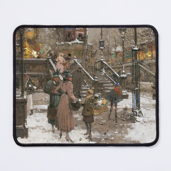 Item preview, Kiosk under the Snow, Paris (20th century) - Eugène Galien Laloue designed and sold by SALON DES ARTS.