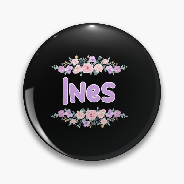 Item preview, Purple Flower Ines Name Label (Black) designed and sold by NormadWorld.