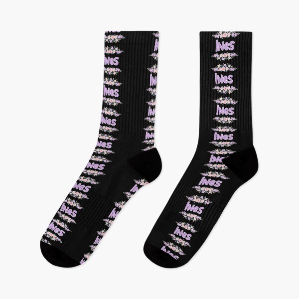 Item preview, Purple Flower Ines Name Label (Black) designed and sold by NormadWorld.