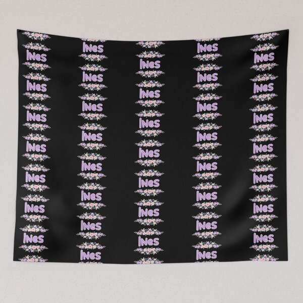 Item preview, Purple Flower Ines Name Label (Black) designed and sold by NormadWorld.