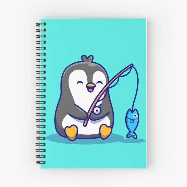 Item preview, Cute Penguin Fishing Cartoon Illustration designed and sold by hjian8219.