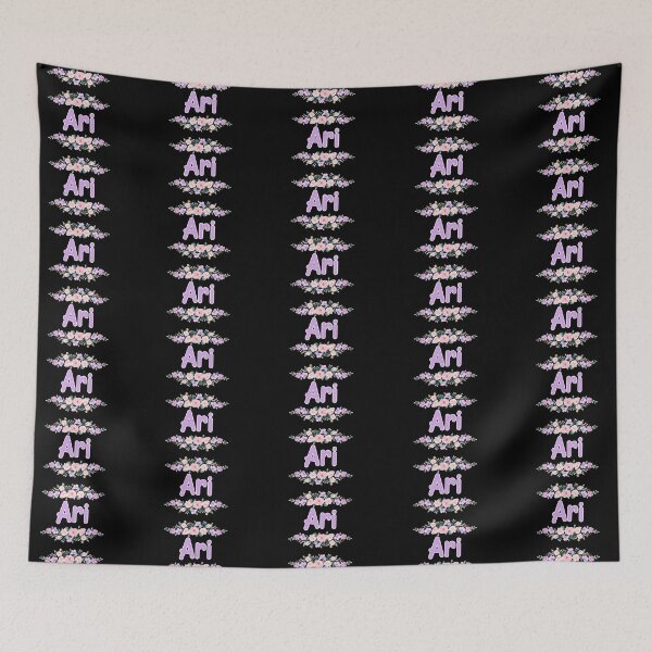 Item preview, Purple Flower Ari Name Label (Black) designed and sold by NormadWorld.
