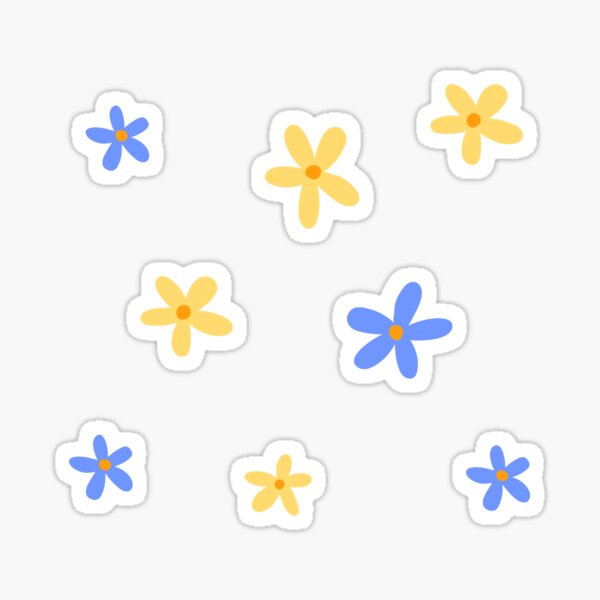 Artikel-Vorschau von Ästhetisches blaues und gelbes Kidcore-Gänseblümchen-Blumenpaket | Kinderkern | mehrfarbig | Babycore | Butterblume, designt und verkauft von Kayochine.