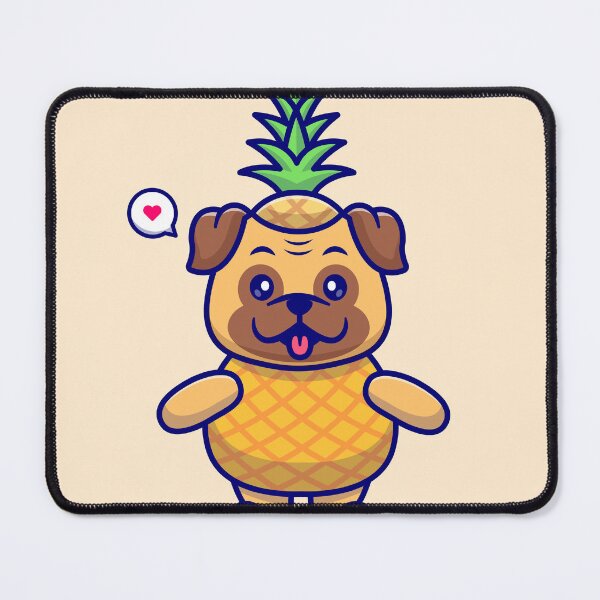 Item preview, Cute pug dog pineapple cartoon vector icon illustration. animal fruit icon concept isolated premium designed and sold by hjian8219.