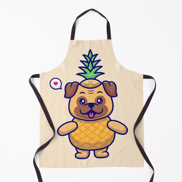 Item preview, Cute pug dog pineapple cartoon vector icon illustration. animal fruit icon concept isolated premium designed and sold by hjian8219.