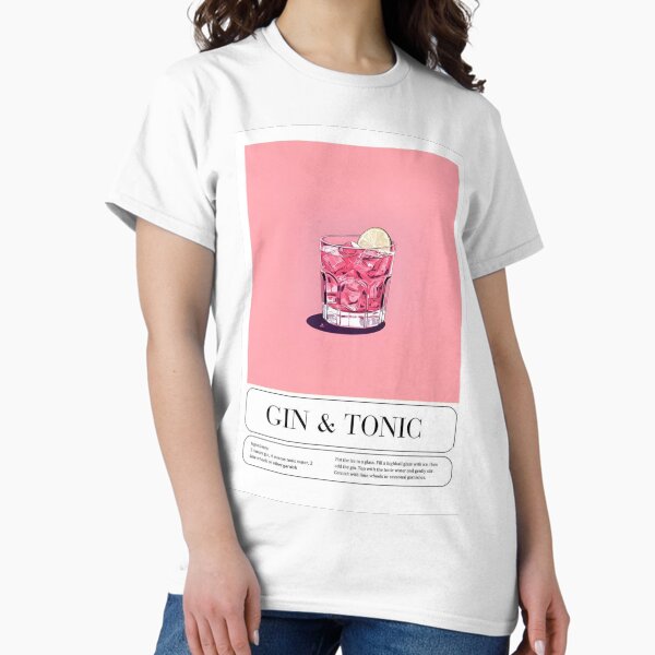 Item preview, Pink Gin & Tonic Cocktail Recipe designed and sold by peachcakecanvas.