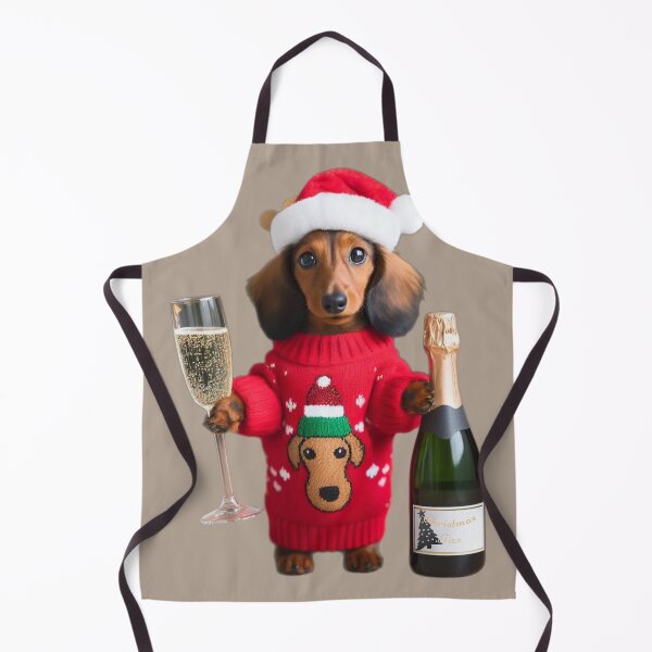 Item preview, Smooth haired dachshund with Christmas fizz designed and sold by barksandsqueaks.