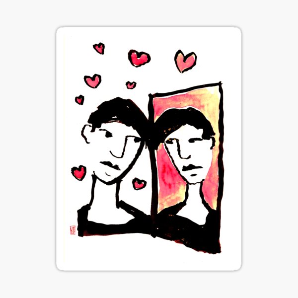 Hubert au miroir Sticker